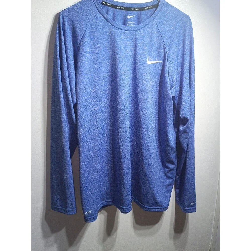Nike Men's Heathered Long Sleeve Hydroguard Swim Shirt Rashguard XL